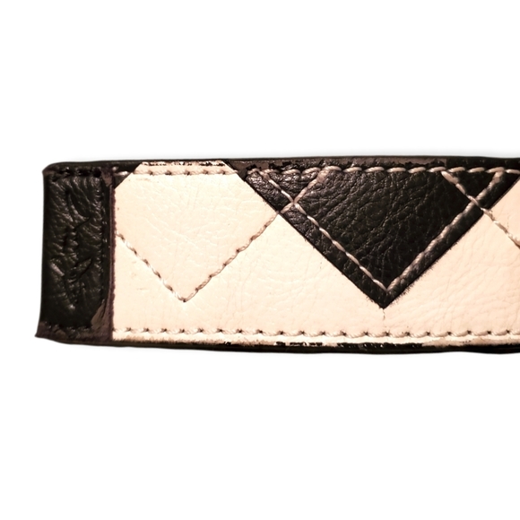 Greg Norman Mens Elba Geometric Black and Cream Belt 36" - Picture 7 of 11